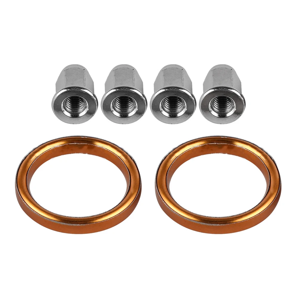 

1 Set Motorcycle Exhaust Gasket Nut Chrome Plated M6 Cap Nut Exhaust Pipe Washer Set Dropshipping