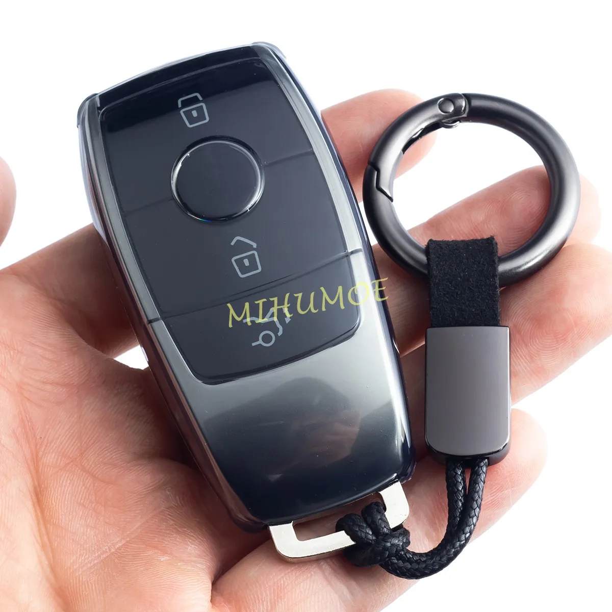 

Черный прозрачный брелок-чехол-держатель для Mercedes Benz A B C E S G GLA GLB GLC GLE CLA EQA EQB EQC Class