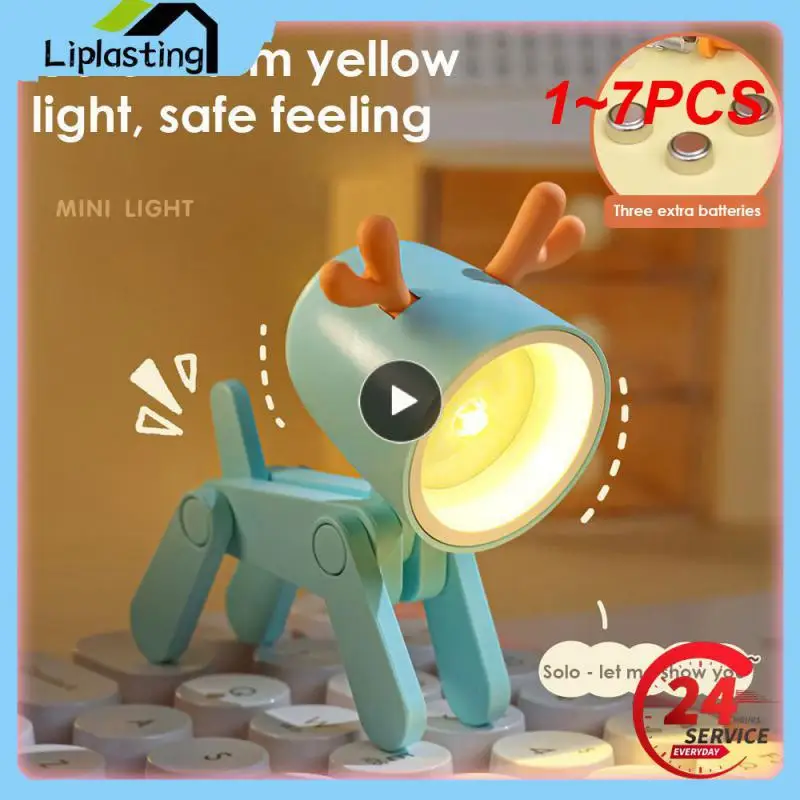 

1 ~ 7 шт., мини-светодиодная настольная лампа в виде собаки и оленя