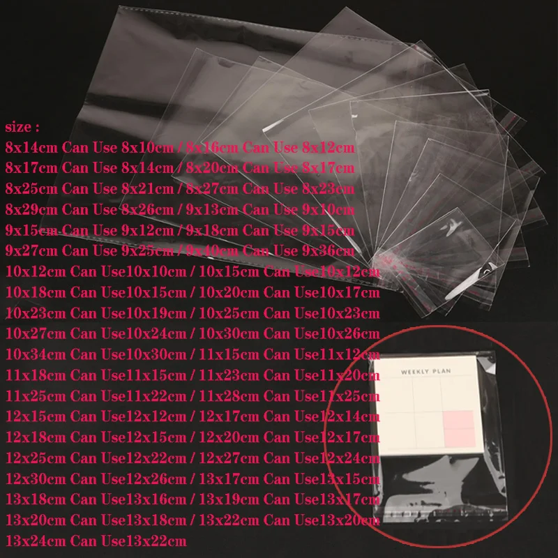 

100pcs Transparent Plastic Self Adhesive Seal Plastic Cellophane Bags Gifts Bag & Pouch Jewelry Packaging Gift Cookie Bag