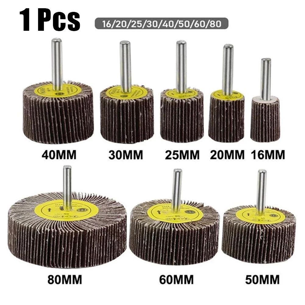 1pc Sanding Flap Polishing Wheels Sanding Disc Sandpaper 6mm Shank 80 Grit Abrasive Grinding Wheel Head For Dremel Rotary Tool