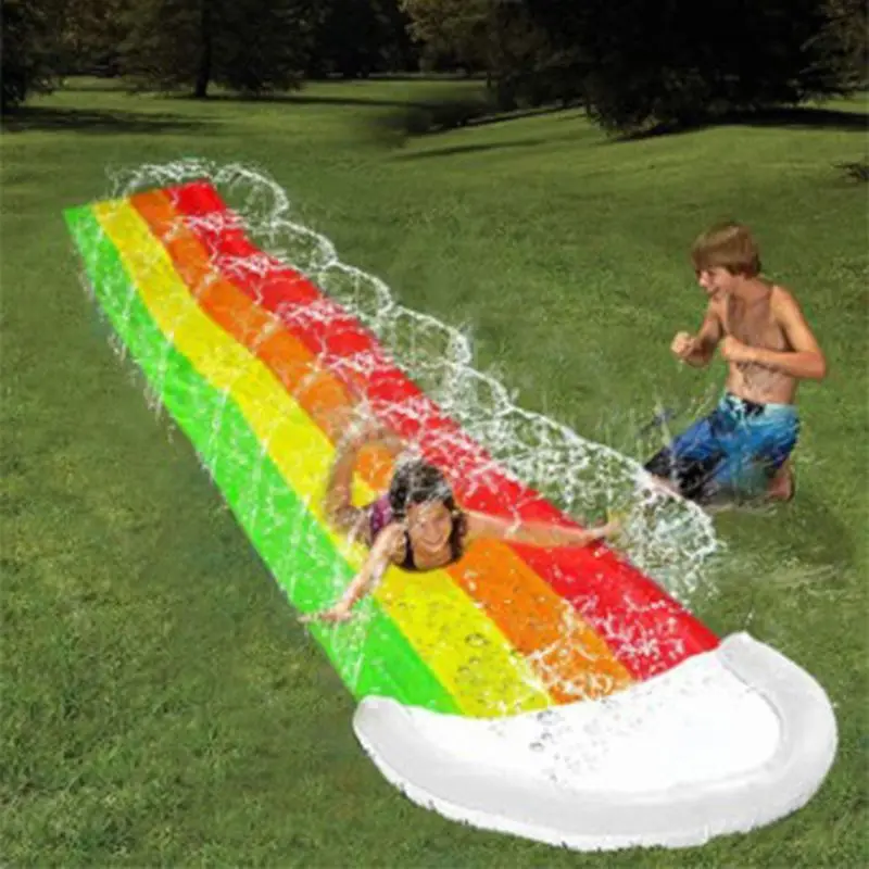 

Lawn Rainbow Water Slides for Kids Lawn Water Slides Outdoor Playing Pools Water Toy Boys Girls Summer Backyard