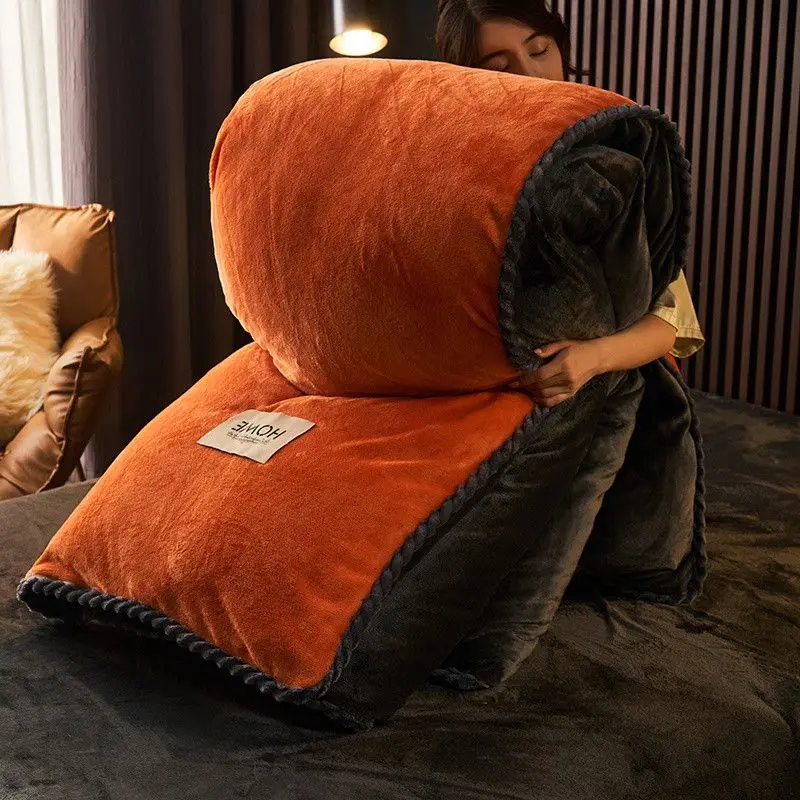 

Removable and Washable Quilt Winter Bedding Set Winter Warmth Double sided Velvet Cover Cold Proof Quilt Core Student Dormitory