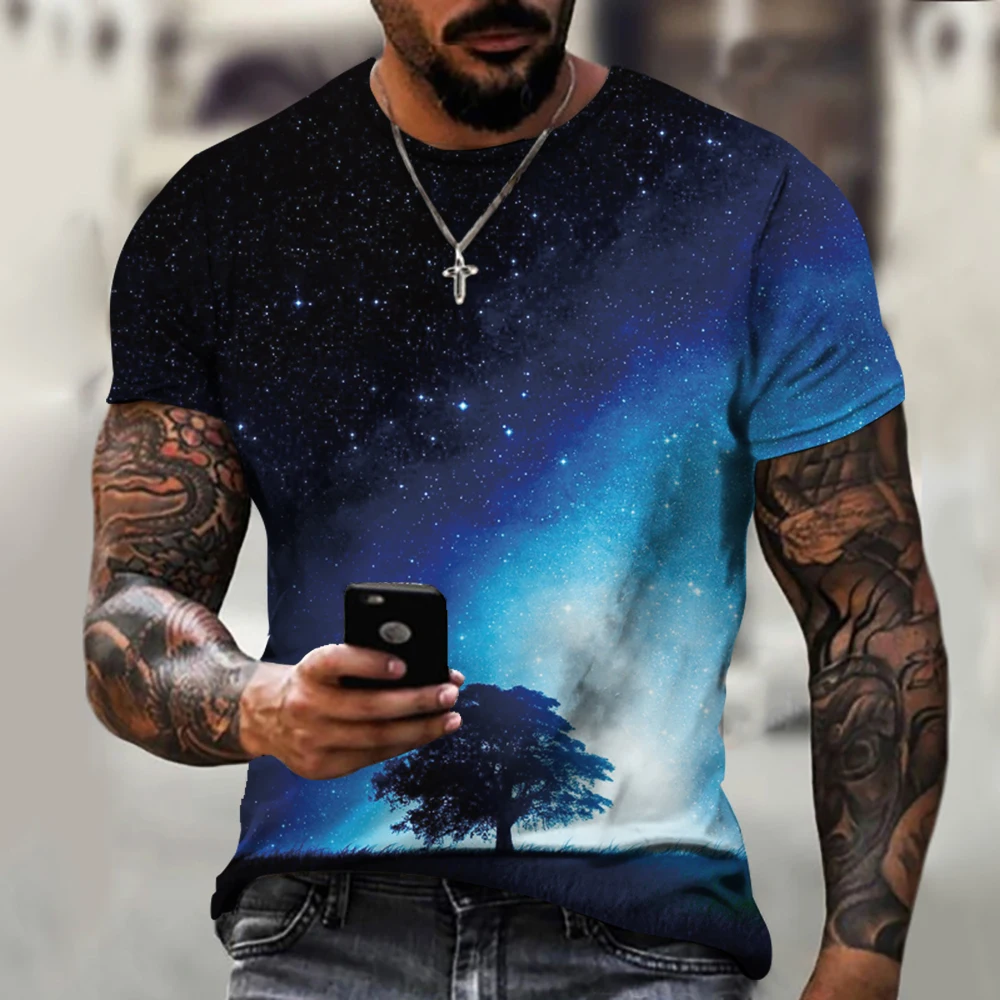 

Men's Round Neck T-Shirt Casual Summer Street Image 3D Harajuku Plus Size Men's T-Shirt ABC10