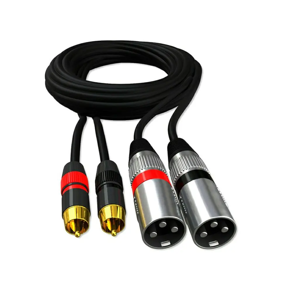 

1/1.5m 2RCA Jack Male to Dual XLR Male Cable AUX Audio Cable Shileded For Amplifier Mixer Speakers