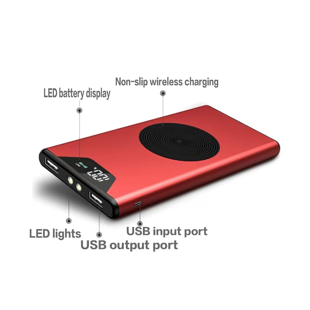 Портативный внешний аккумулятор на 99000 мА · ч с беспроводным зарядным