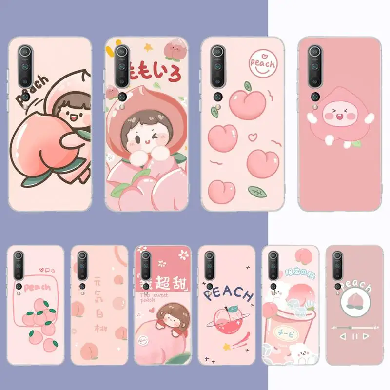 

cute girl Peach Phone Case for Samsung S21 A10 for Redmi Note 7 9 for Huawei P30Pro Honor 8X 10i cover