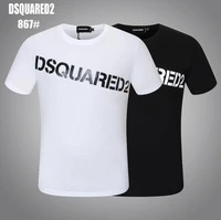 new dsquared2 letter print round neck short sleeve mens and womens cotton t shirt 867