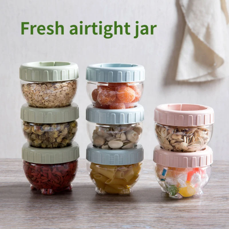 

3pcs Travel Portable Milk Powder Sub-packaging Snack Storage Jar Plastic Fresh-keeping Sealed Jar Food Storage Box