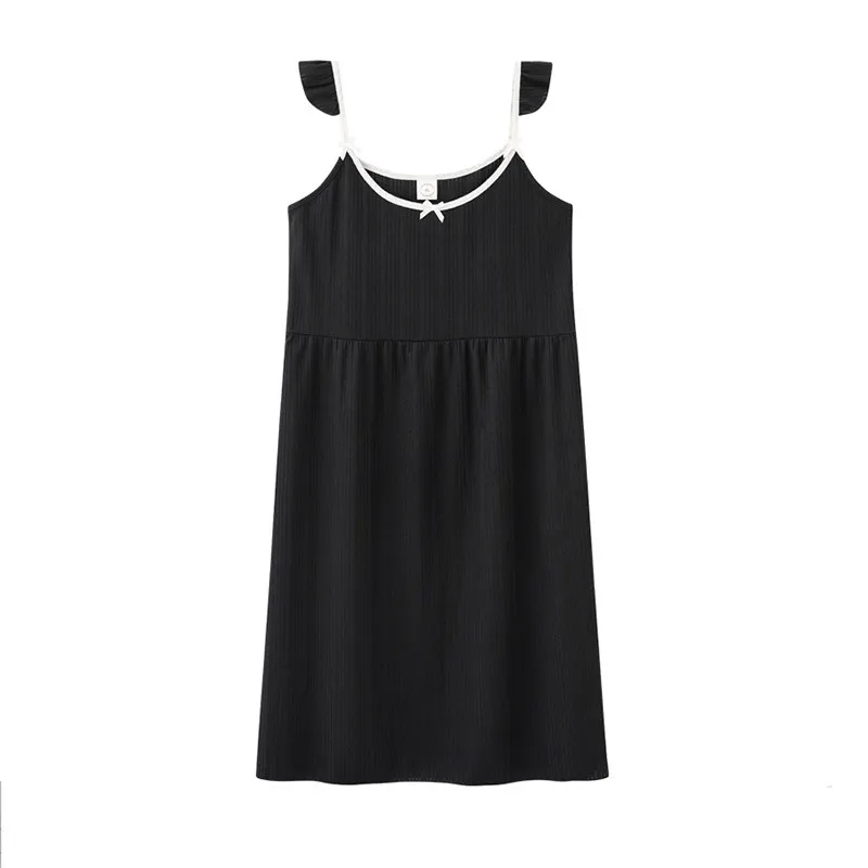 Fdfklak Korean New Night Dress Women Casual Large Size Suspender Nightdress Cotton Sweet Nightwear Ladies Homewear Sleepshirt