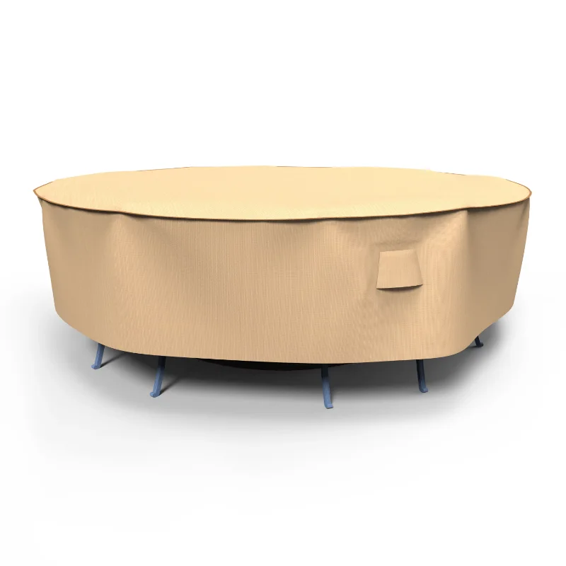 

XL Beige Patio Round Table/Chairs Cover, Sedona