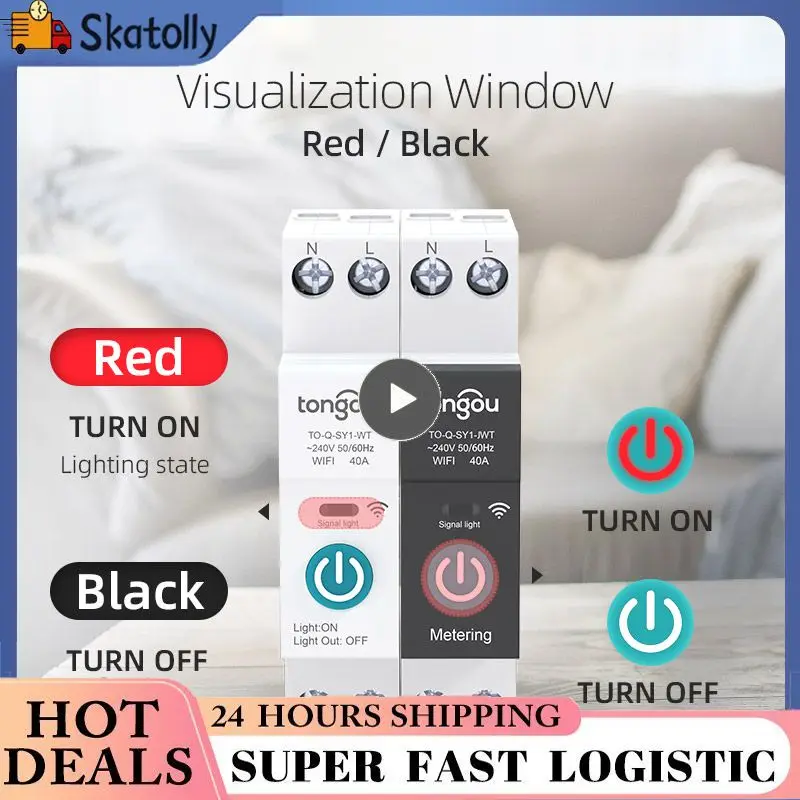 

Wifi Smart Circuit Breaker Tuya Smart Din Rail Wireless Switch 10-63a Remote Monitoring Remote Control Switch Smart Home Timing