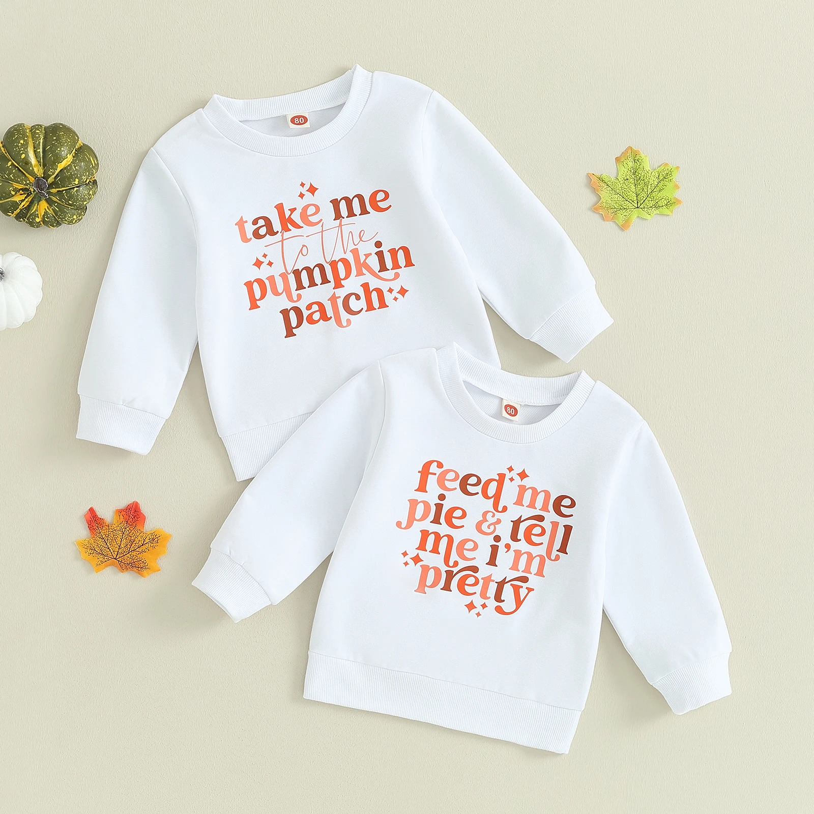 

Toddler Kids Clothes Baby Thanksgiving Sweatshirts Boys Girls Long Sleeve Cartoon Letter Print Pullover Loose Sweater Tops
