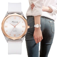 simple transparent plastic white watches women fashion casual silicone strap ladies wristwatches rome dial female quartz clock
