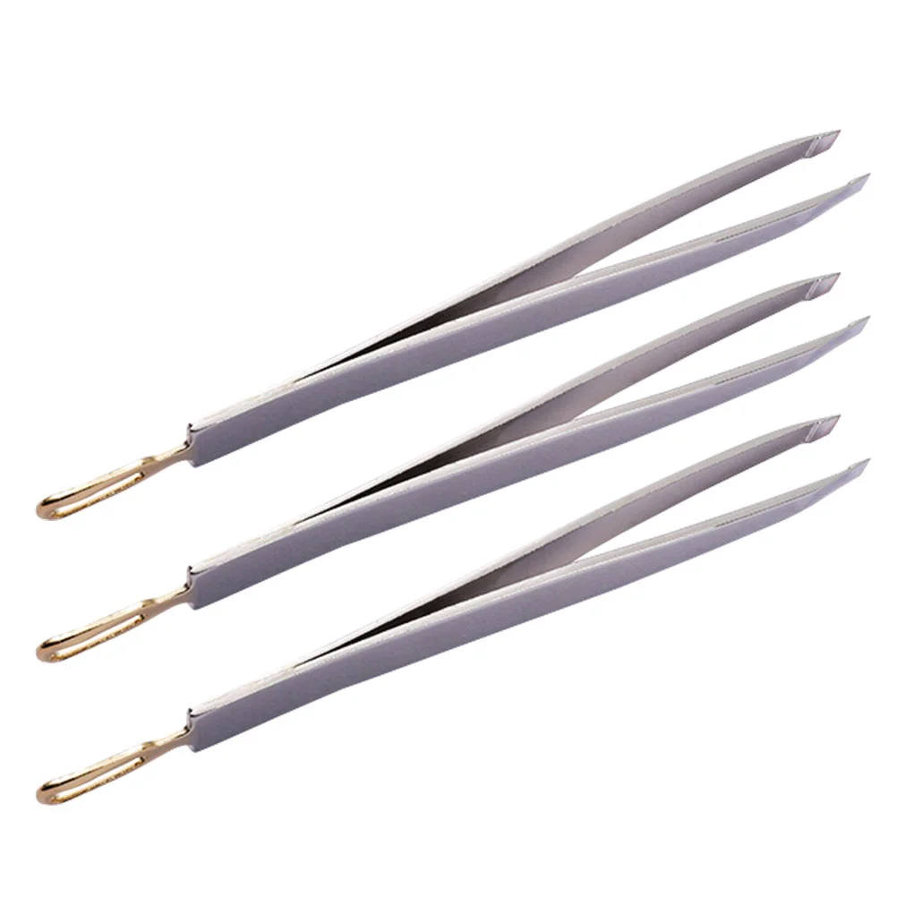 

Stainless Steel Eyebrow Tweezers Clips Makeup Tools Trimmers Repairing Precision