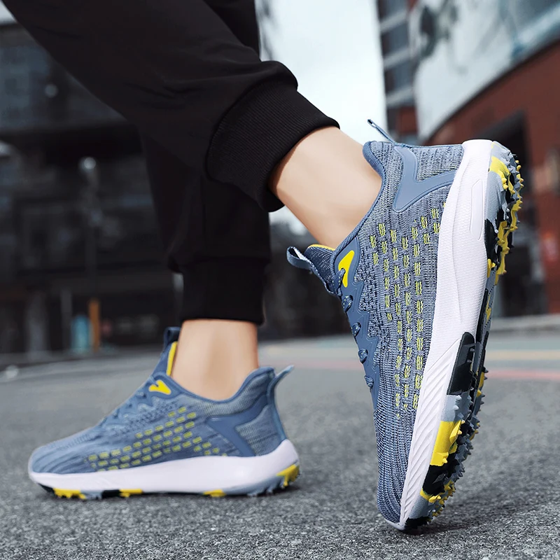Men's and Women's Fitness Golf Shoes Couple Outdoor Walking Sneakers Men's Mesh Jogging Sneakers Non-Slip Gym Golf Shoes