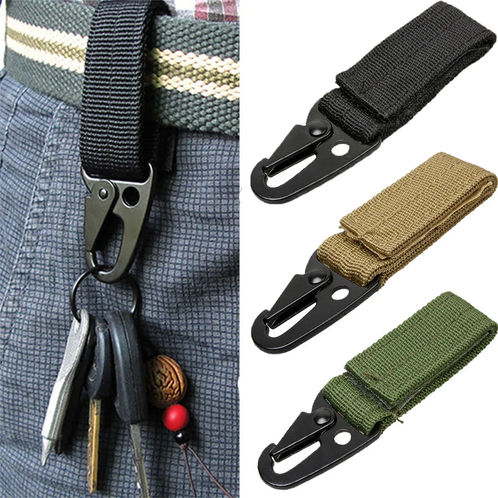 

Tactical Molle Buckle Hanging Carabiner Keychain Sling Clip Quick Release Carabiner Backpack Hooks Survival Gear EDC Nylon Hook