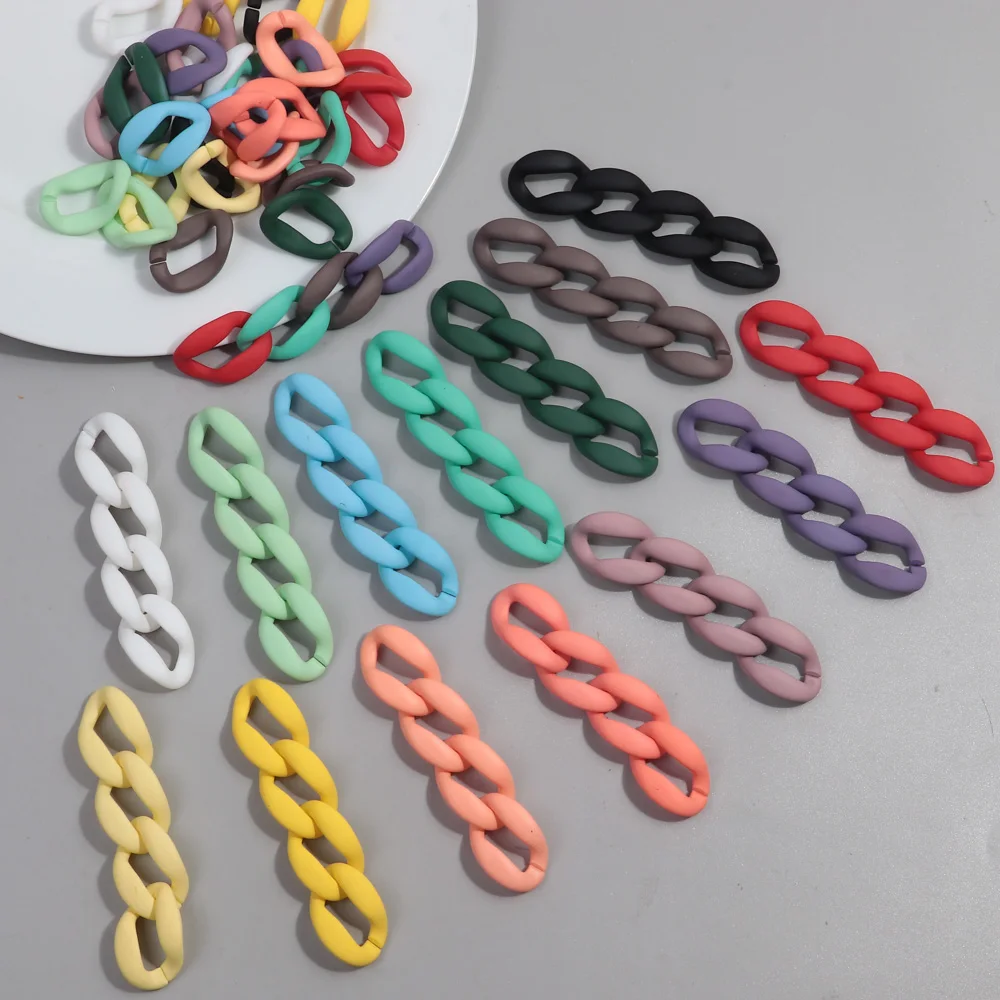 10 шт. акриловые бусины для браслета овальной цепи 38 х26 мм