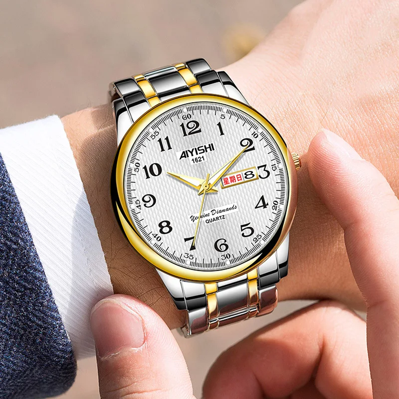Модные мужские деловые часы лучший бренд Роскошные Лучшие дешевые стальные