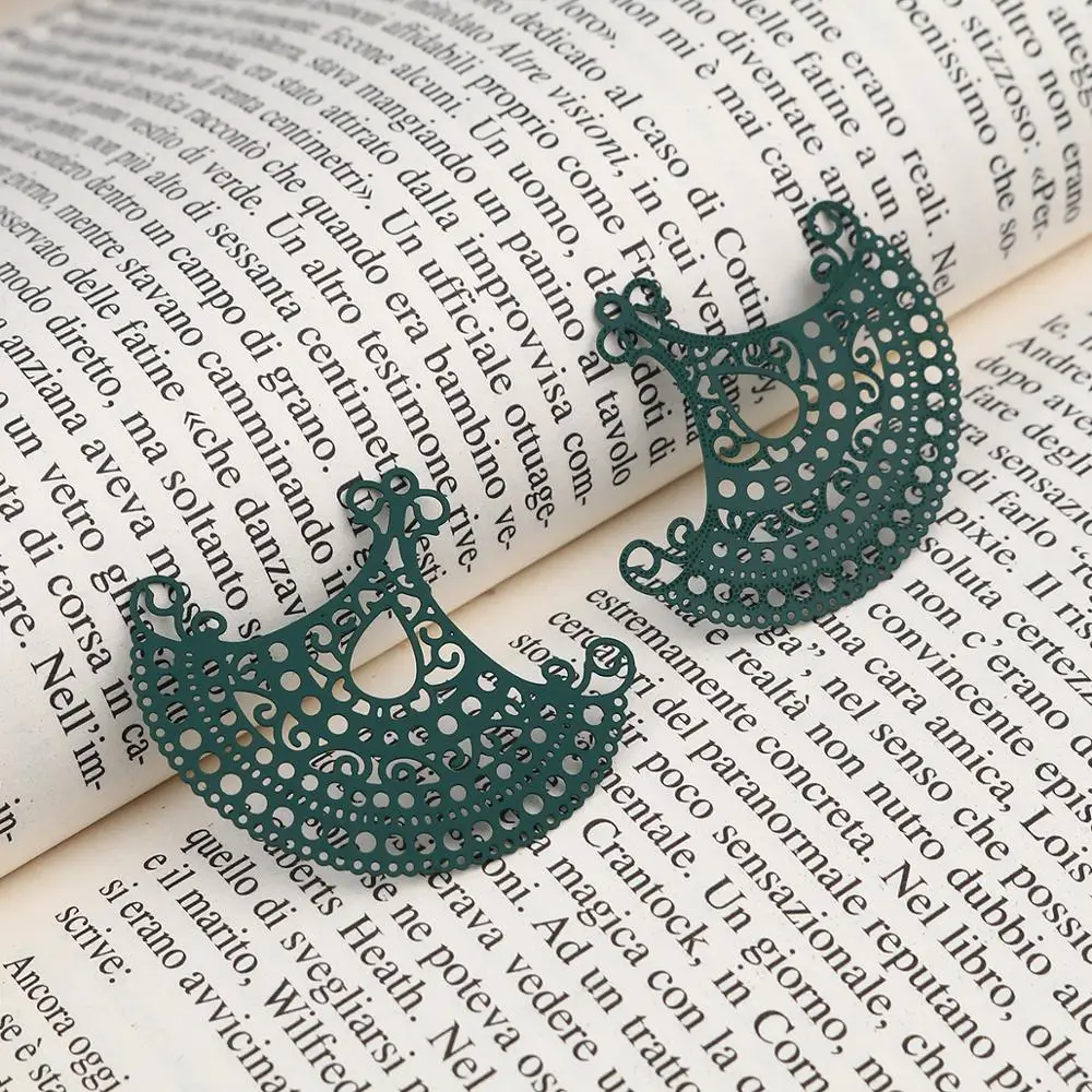 DoreenBeads Медь Филигранное тиснение разъемы веерообразная цвет красного вина