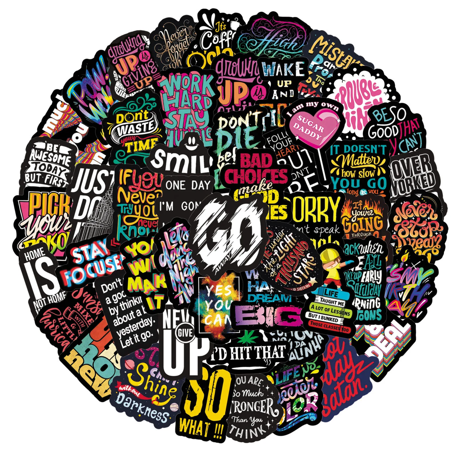 

10/30/50PCS Motivational Quotes Sentences Phrases Stickers DIY Fridge Laptop Luggage Skateboard Graffiti Sticker Kid Decals Toy