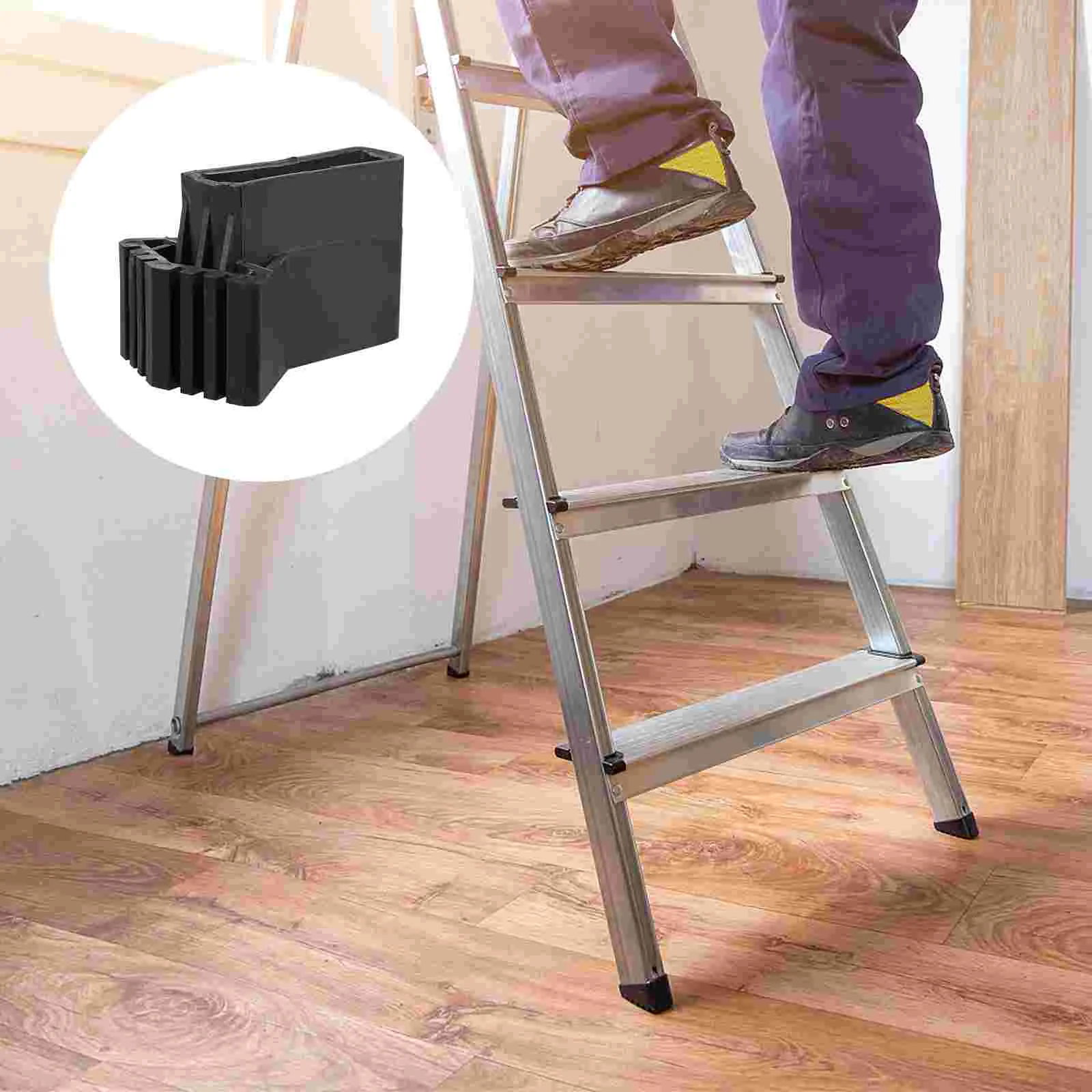 

4 Pcs Telescoping Ladder Floor Mat Non-slip Cover Boots Non-skid Pads Rubber Household Protective Covers Step Feet