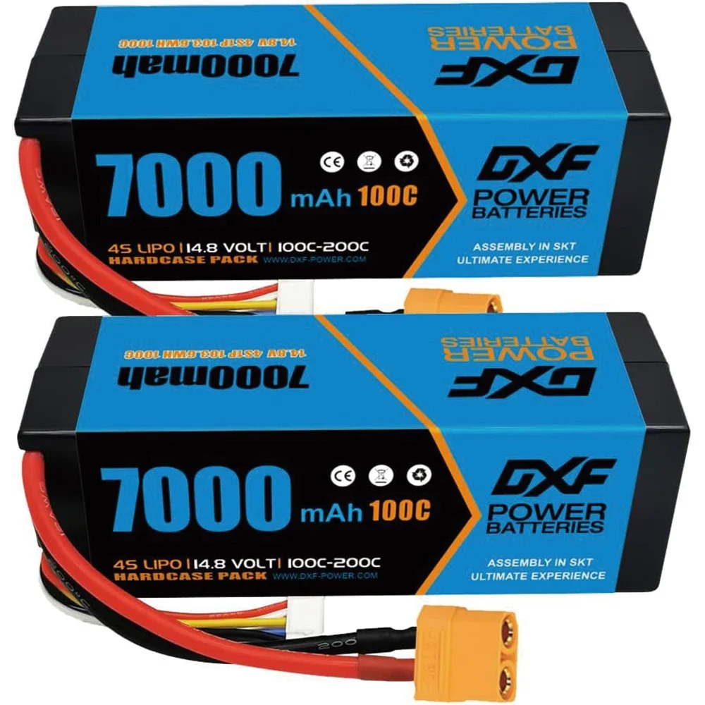 Фото DXF 4S Lipo аккумулятор 14,8 В 100C 7000 мАч Lipo аккумулятор с разъемом XT90 Hardcase аккумулятор для радиоуправляемого автомобиля, лодки, грузовика, самолета, БПЛА RACING №1