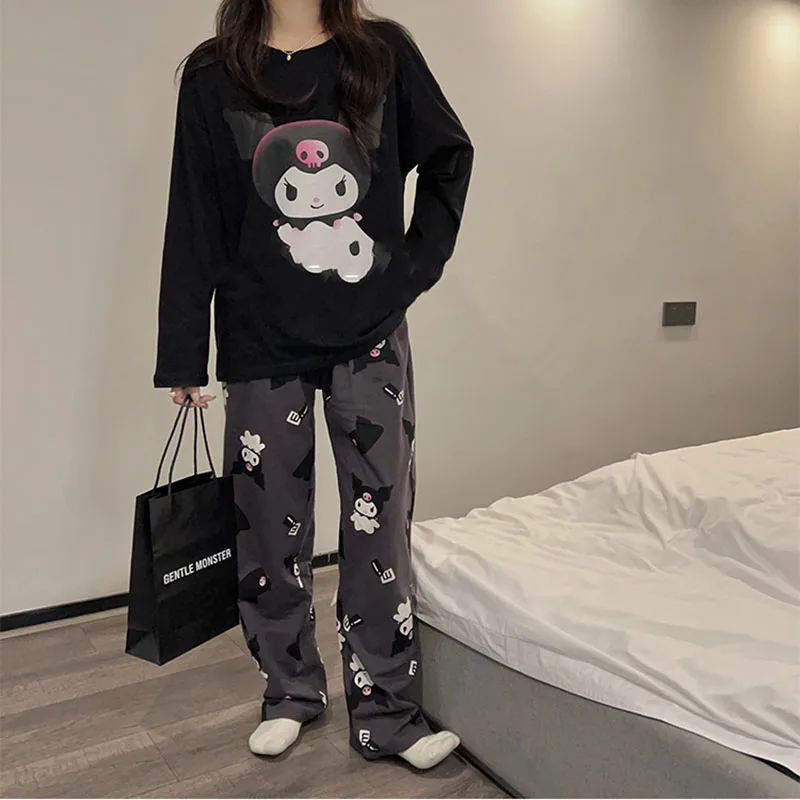 

Suit Kuromi Pajamas Pants Kawaii Sanrio Pajama Cute Cartoon Korean Version Winter Loose Homewear Christmas Gift Spotify Premium