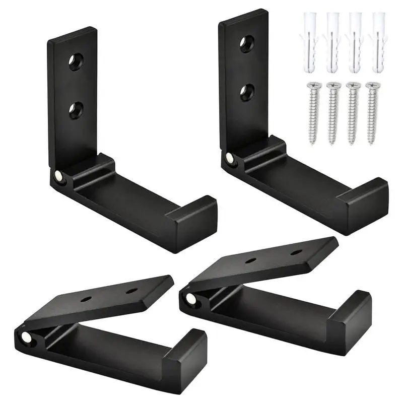 

Folding Coat Hooks 4pcs Record Shelf Wall Mount Folding Towel Hook Album Holder Wall Mount Coat Hangers For Living Room Wall