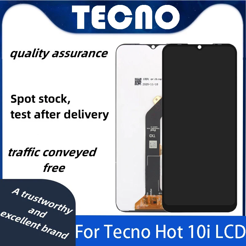 

ЖК-дисплей 6,52 дюйма X659 для Infinix Hot 10i, ЖК-дисплей кодирующий преобразователь сенсорного экрана в сборе X659B PR652B X658E, запасные части для ремонта ЖК-дисплея