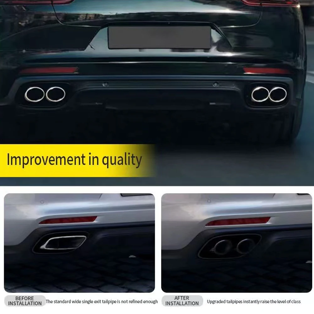 1 пара выхлопная труба из нержавеющей стали 304 для Porsche Panamera 2017 2018 2019