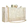Contrast Color Acrylic Box Bags Hard Surface Women Elegant Shoulder Bags Rectangle Clutches Wedding Fashion Party Purse 1