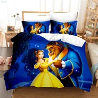classic beauty and the beast cartoon king size bedding set bedclothes bed linen europeaustraliausa duvet cover set pillowcase