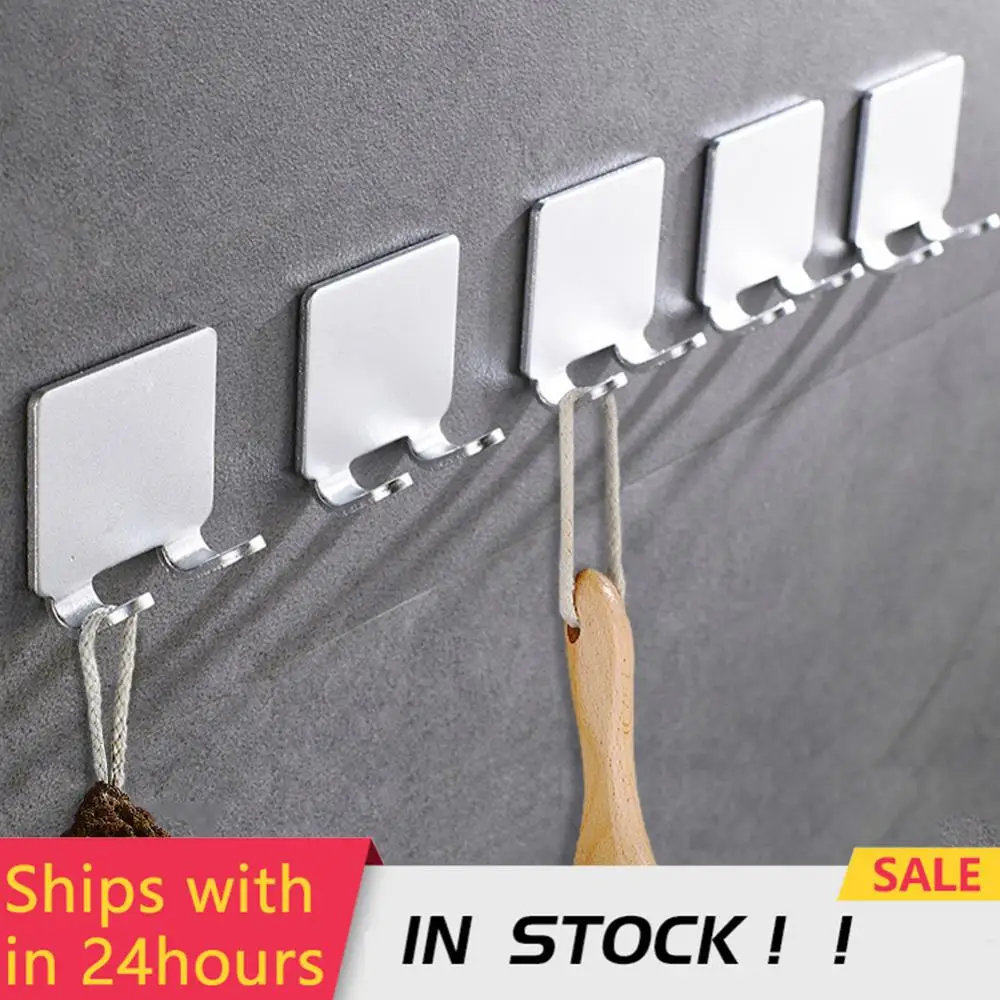 

Self Adhesive Double-sided Tape Fixation Razor Stand Hanger Hook Wear-resistant Hook Simple Single Punch Free Space Aluminum