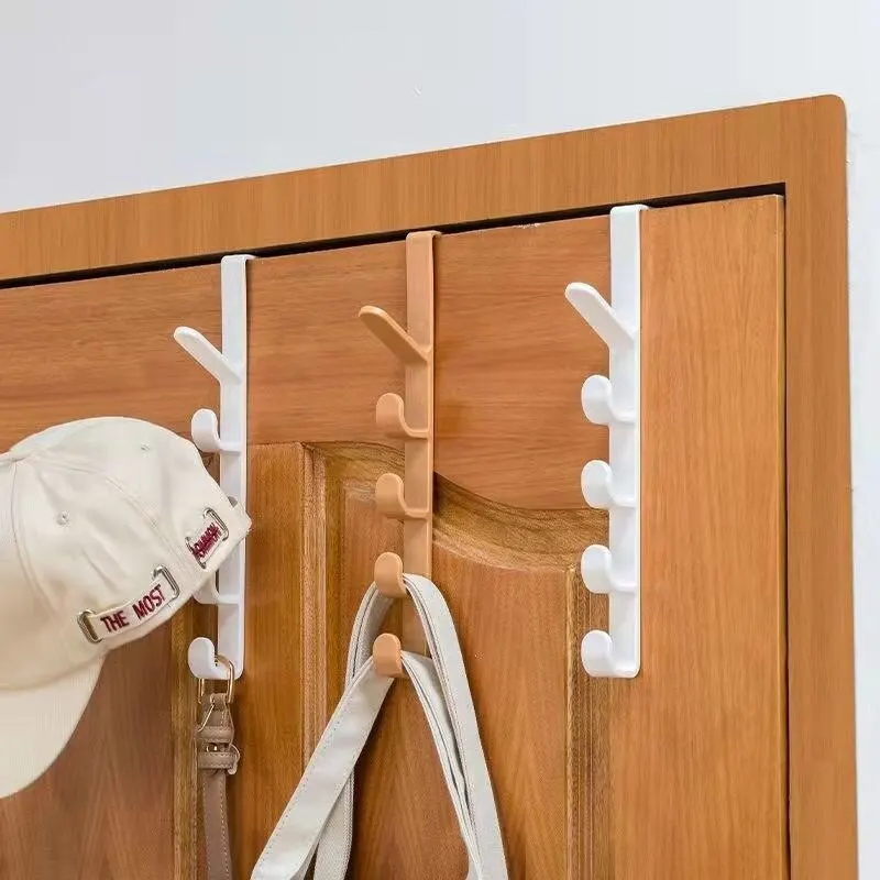 

1Pcs Multifunctional Fivesegment Hook Portable Coat Hook Behind The Door Towel Hook Free Punching Seamless Hook Hat Organizer