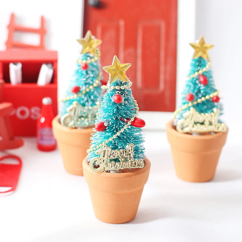 

1:12 Dollhouse Miniture Christmas Tree Potted Plants Decorative Model Toys Accessories oyuncak bebek aksesuarları