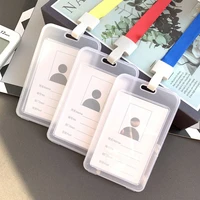 20pcs unisex women men transparent card cover sleeve protect cover case work id clear card holder badge office school supply new