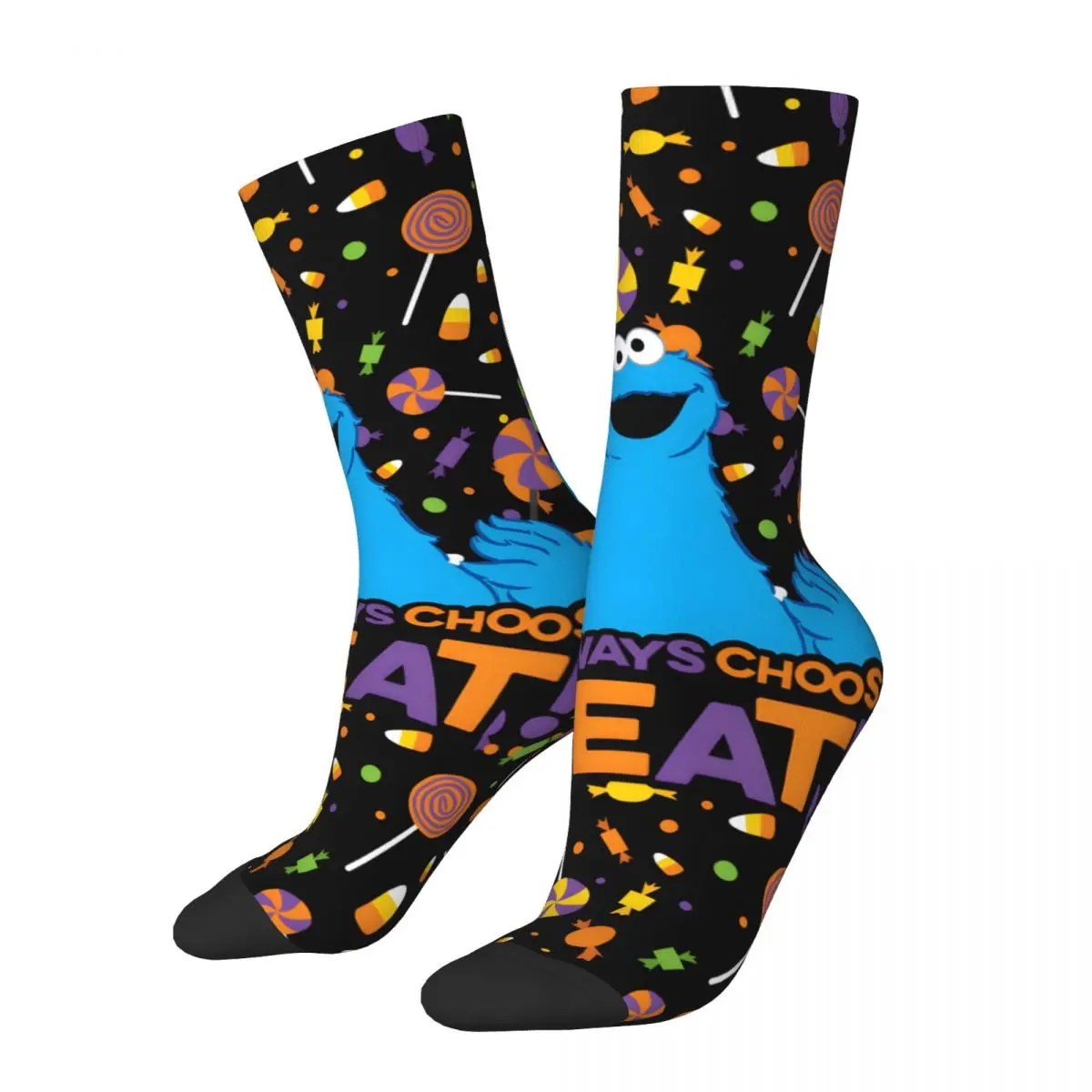 

Счастливые мужские носки, конфеты, винтажная улица сериала 80-х, бесшовные короткие носки в уличном стиле с принтом в подарок