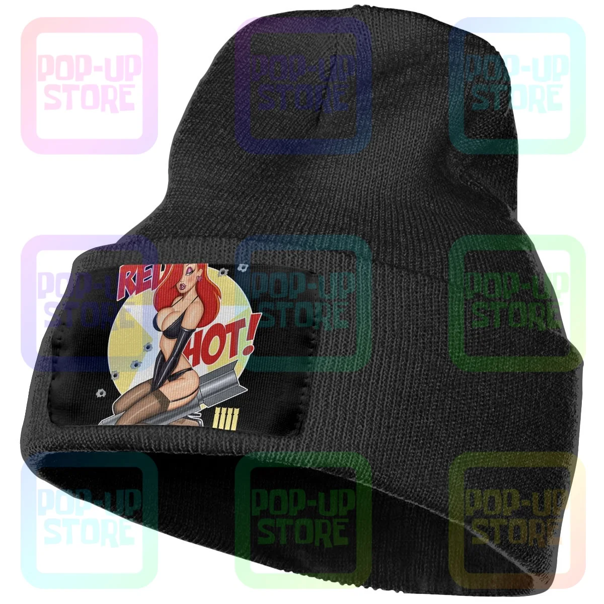 Вязаная Шапка-бини с изображением кролика Джессики |