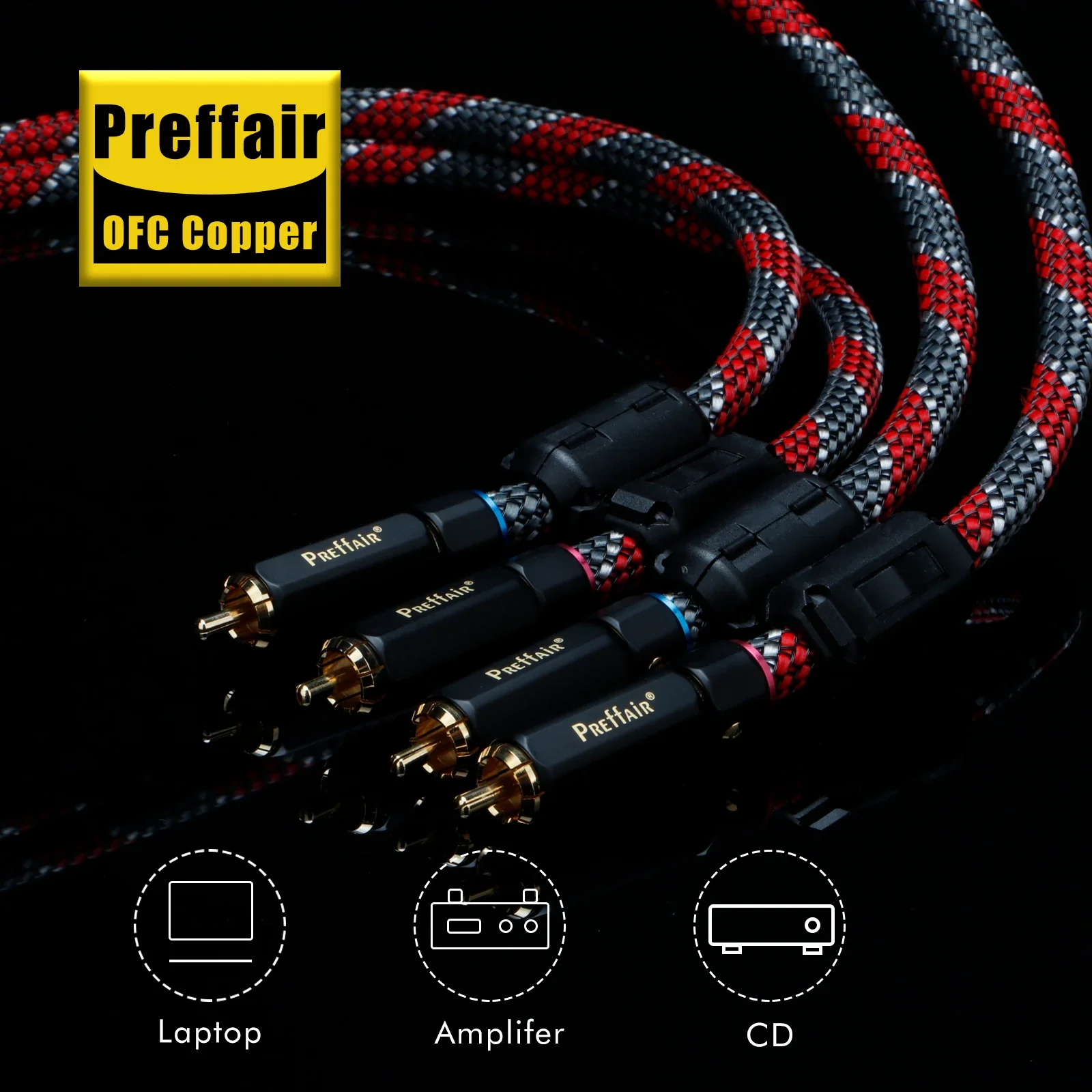 Фото Кабель аудиосигнальный RCA (2RCA-2RCA) с двойным экранированием и независимой защитой постампульсовых помех №3