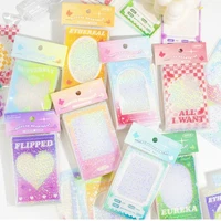 20pcspack kawaii heart glitter 3 inch photo card frames photo decorative pvc small cards film sleeves decorative frames