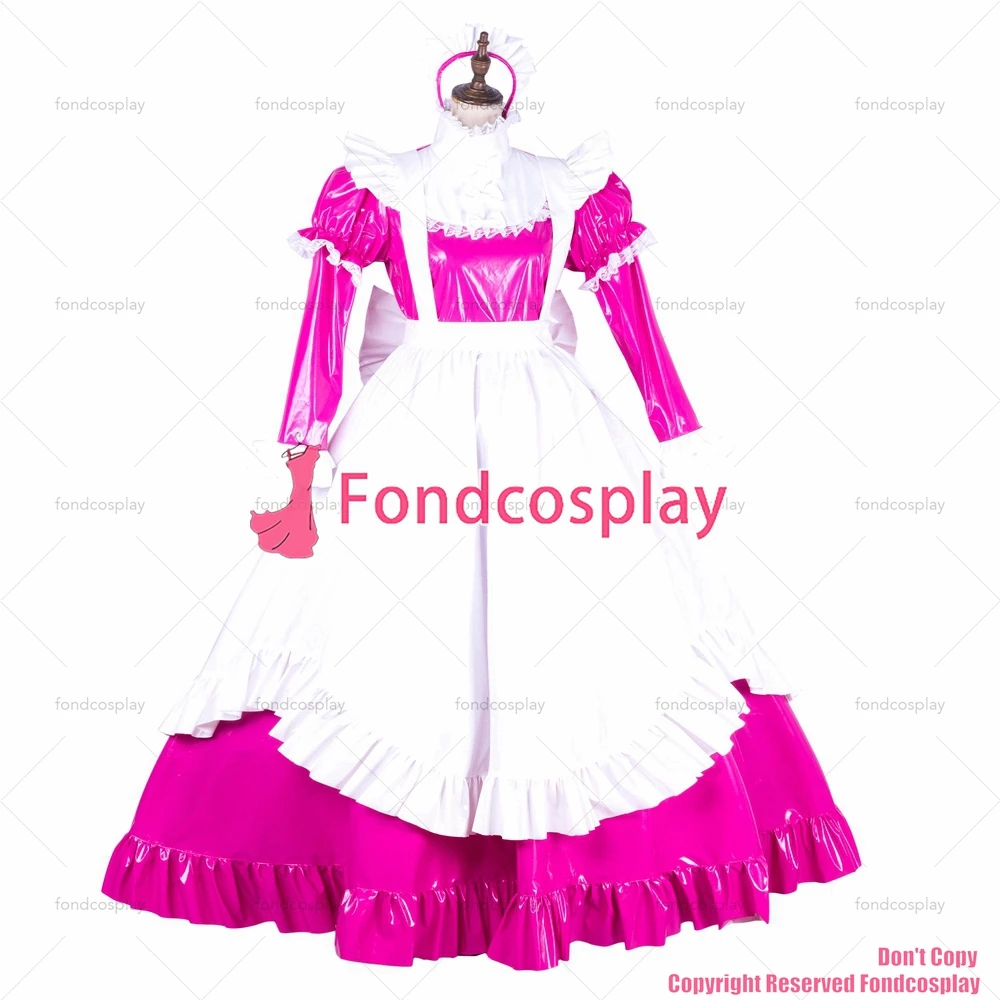 Длинное Привлекательное платье с крестом для взрослых fondcosplay замком ярко-розовое