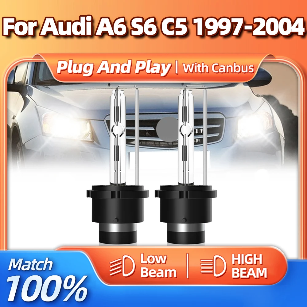 

35W 12V Car Headlight Bulbs 20000LM HID Xenon Lamp 6000K Auto Lights For Audi A6 S6 C5 1997 1998 1999 2000 2001 2002 2003 2004