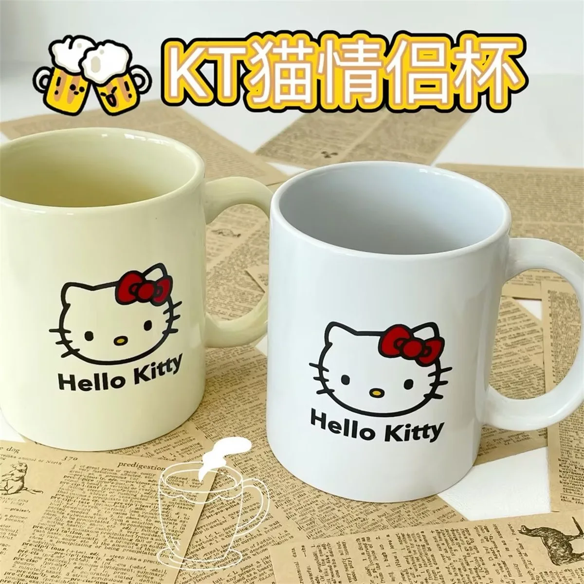 Sanrio Hello Kitty керамическая чашка Kawaii с принтом Питьевая для дома и офиса мультяшная