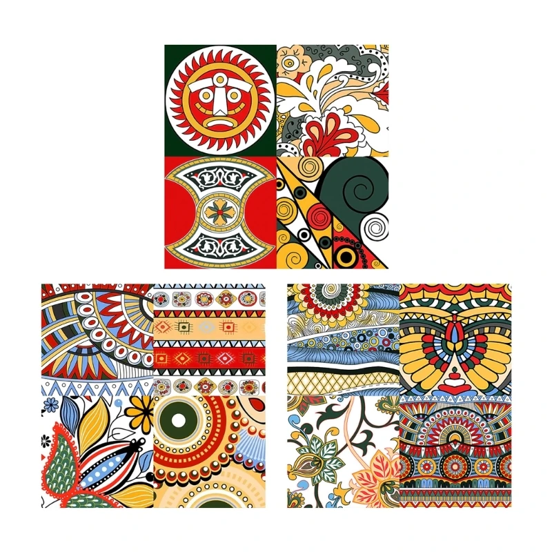 

Художественная плитка в индийском стиле, наклейка, напольная плитка, художественная самоклеящаяся керамическая напольная плитка в этническом пасторальном стиле