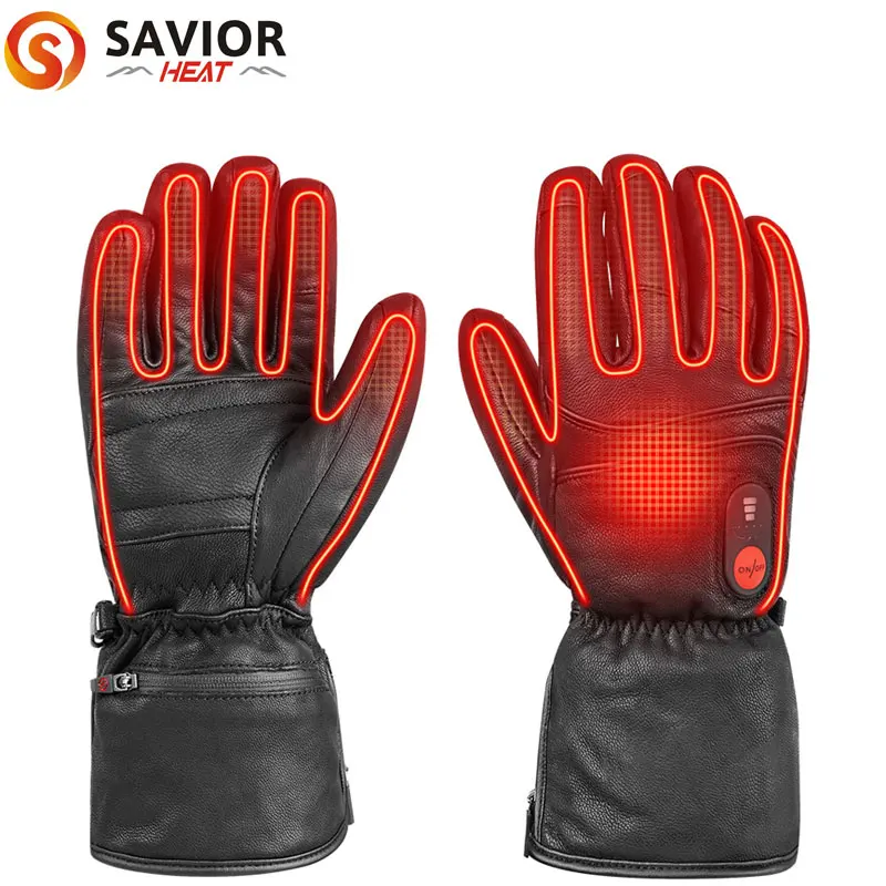Savior Heat Electric Heated Gloves for Men Women Rechargeable Battery Ski Heating Glove Skiing  Snowboarding Motorcycle 2022