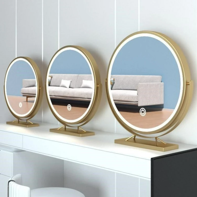 

Gold Round Decorative Mirrors Standing Aesthetic Vanity Decorative Mirrors Bedroom Espejo De Pie Home Decoration Luxury YY50DM