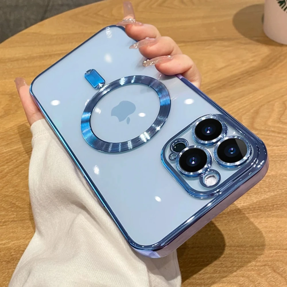 Роскошный чехол Magsafe для телефона с беспроводной зарядкой iPhone 15 14 13 12 11 Pro Max Plus