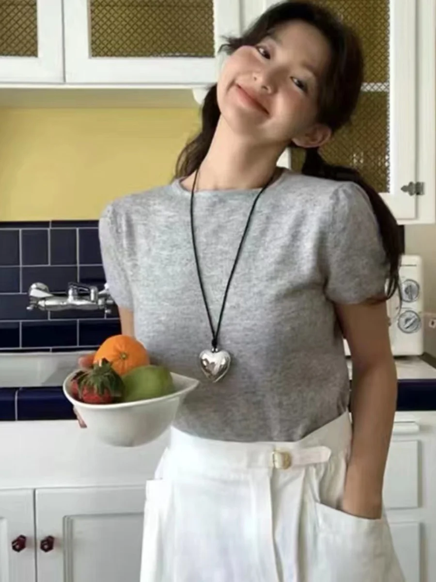 South korea Blogger r Same Sle Metal Big Heart Knot Necklace Chain Long Sweater Ins Heart-Shaped Pendant