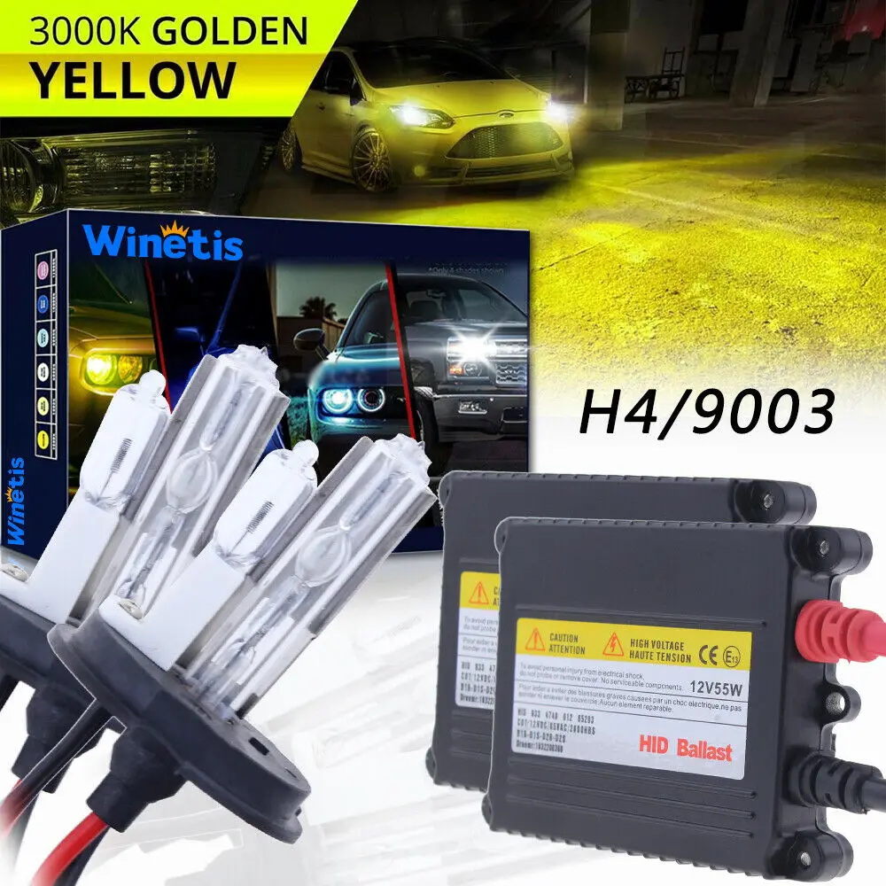 

55W Hid Headlight Bulbs H4 Halogen Hi-Lo 9003 For Honda Cr-V Crv 2007-2014 3000K